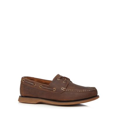 Clarks Big and tall brown 'port view' boat shoes